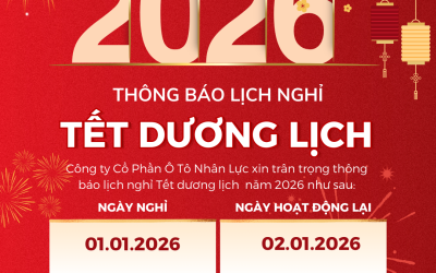 THÔNG BÁO LỊCH NGHỈ TẾT DƯƠNG LỊCH NĂM 2026