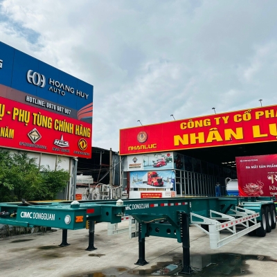 Sơmi Rơmooc Xương CIMC Dongguan 45F - 3 Trục - 12 Gù - Lốp 12R22.5